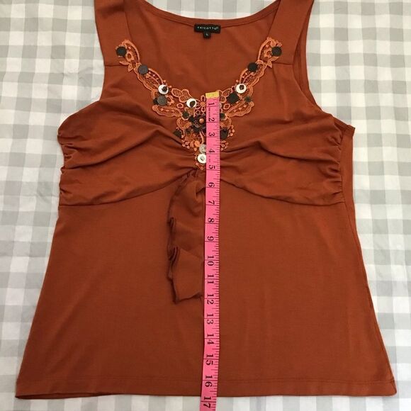 TRICOTTO bling bling camisole chic boho Large lace cami top funky bohemian chic - Picture 8 of 12